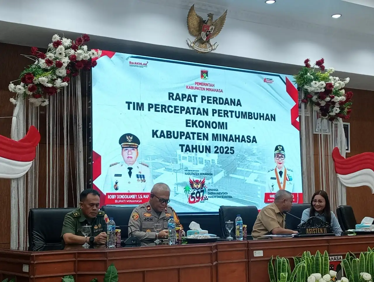 Wakapolres Minahasa Hadiri Rapat Perdana Tim Percepatan Pertumbuhan Ekonomi Kabupaten Minahasa 2025